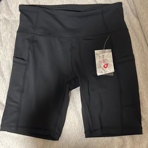 Baleaf Women’s 8” High Waist Workout Yoga Shorts with Side Pockets, M